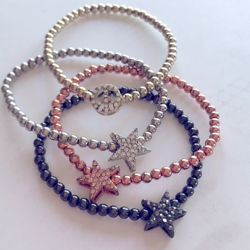 Custom Beaded Charm Bracelets ⭐️ ☮️ 4pcs